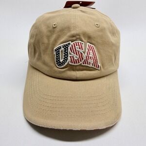 Wemco Americana USA Embroidered Patch Baseball Cap Tan Khaki NWT